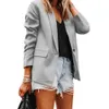 Blazer Fashion Lapel Slim Fit Jacket Cardigan Plus Size Solid Plain Business skräddarsydd kappa Femme Mujer Dames Casual Office Overdimensionerad Blazer