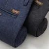 Men's Slim Casual Pants Fashion Business Stretch Trousers Male Brand Plaid Pant Black Blue 220325