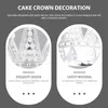 Party Decoration Cake Crown Birthday Adorn Pearl Topper Decor Silverparty