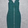 BEAUKEY Sexy V-hals Groen HL Bandage Jurk Dubbele Band Party Club Elastisch Wit Rood Bodycon Vestido Plus Size XL China 220608