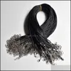 Chains 100Pcs/Lot Black Wax Leather Rope Cord Necklace 45Cm Chain Lobster Clasp Diy Jewelry Accessories Drop Delivery 2021 F Yydhhome Dhoga
