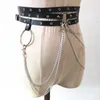 Cinture Sexy Pub Gonna di pelle femminile Punk Gothic Rock Imbracatura Vita Catena di metallo Corpo Bondage Cintura cava Accessori per LadyBelts Forb22