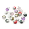 Подвесные ожерелья натуральный камень розовый Quartz Amethyst ровный вокруг серебряной проволоки для ювелирных украшений