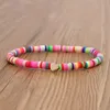 Strand Beaded Strands Go2Boho Heart Charm Bracelets 4mm Clay Beads Bracelet For Women Colorful Heishi Disc Braclets 2023 Fashion Beach