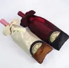Tassel chiński w stylu torba do wina świąteczna butelka okładka dekoracja satynowa tkanina do wina buteczka Opakowanie 750 ml 50pcs sn4596