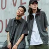 Men's Casual Shirts Drop Reflective Men Short Sleeve Shirt Street Hip Hop Punk Blouse Man Vintage Rainbow Clothing Men's