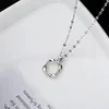 S925 Sterling Silver Dainty Simple Circle قلادة الخلود قلادة قلادة قلادة