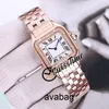 Neue 22 mm kleine Panthere deNew 2 mm kleine Panthere WJPN0008 Schweizer Quarz-Damenuhr, weißes Zifferblatt, Diamant-Lünette, Roségold-Armband F SwissTime TT6X