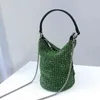 Evening Bags Shoulder Bag Wedding Hand Designer Bling Crystal Clutch Women Luxury Korean Green Rhinestone Bucket Party Ladies New 220329