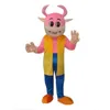 2022 Costume de mascotte de vache rose Halloween personnage de thème de dessin animé de haute qualité Carnaval de Noël Adultes Fête d'anniversaire Tenue fantaisie
