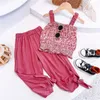 Lzh Children S Clothing Girls Summer 2 pezzi Set per bambini 3 anni 7 anni Abito da bambina abito floreale per la moda 220620