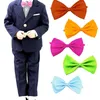 Justerbar fluga fancy satin prom barn pojkar solid bowtie formella barn vanlig bröllop bowties förknippad