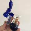 di alta qualità IN STOCK Nero Pipa ad acqua bianca Narghilè Gorgogliatore di vetro che fuma inebrianti dab rigs strumenti per fumare blu porta erbe secche