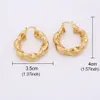 HUGE 18ct YELLOW BIG GOLD FILLED PLATED LARGE TWIST HOOP EARRINGS 45mm