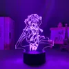 Nachtlichten 3D LED Light Lamp Genshin Impact Eula Acryl -spel