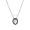 Couple Stainless Steel Necklace Pendant Double Rings Necklaces for women men gift Fashion Fine Jewelry