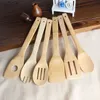 6 Styles outils de cuisine cuillère en bambou spatule ustensile en bois Portable cuisine tourneurs de cuisine pelles à mélanger à fente