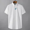 Chinese Dragon Embroidery Male Shirts Luxury Short Sleeve Casual Mens Shirts Summer Slim Fit Party Man 4XL