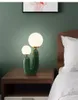 Double bol licht bedlamp postmoderne creatieve nachtlichten woonkamer roze tafellampen voor studie