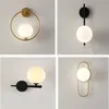 Wall Lamps Nordic Glass Ball LED Wall Light for Living Room Interior Bedroom Lighting Fixture with 7w G9 Bulb Sconce Home