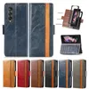 Fall för Samsung Z Fold 3 Protector Cover Folding Screen Flip Business A52S 5G Wallet Leather Case