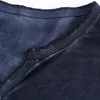 Maglietta da uomo con scollo a V Manica lunga TeeTops Elegante bottoni sottili Maglietta Autunno Casual Solid Abbigliamento maschile Plus Size 3XL 220813