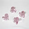 Ciotola di vetro per narghilè a forma di cuore rosa da 14 mm. Ciotola per tabacco con giunto maschio. Accessori per fumatori per piattaforma petrolifera Bong