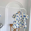 Family Clothing Sets Summer Family Matching Outfits Girls Mather Daughter Floral Printed Dress Newborn Boy Romper Jumpsuit