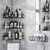 Shelf Shower Wall Mount Shampoo Holder With Suction Cup No Drilling Kitchen Storage Bathroom Accessories 220812