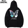 Men Hip Hop Sweatshirt Hoodie Color Butterfly Streetwear Harajuku pullover Hoodie Cotton Fleece Winter herfst Black Hoodie 201130