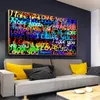 Graffiti Art Love Heart Wall Canvas Art Painting Pop Street Posters Prints Wall Art Pictures for Living Room Home Decor Cuadros