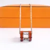 Luxus-Buchstaben-Halskette, modische Designer-Halskette für Herren und Damen, silberne Halskette, mittlere Größe, 45 cm Länge