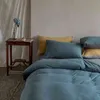 Novo conjunto de algodão com malha dupla de cor lisa de cor lisa Tipo de cama de quarto coreano macio e macio de quarto coreano