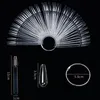 Set of 50PCS Clear Nail Tip Display with Ring Fan Shape Nail Art Polish Displaying Board Practice Color Showing Stand