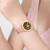 Нарученные часы леопардовый принт Quartz Watch Fashion Animal Стильное женское запястье стальное офис Широкополосы.