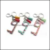 Key Rings Jewelry Acrylic Keychain Tool Leather Tassel Pendant Bag Charm Keyring Non-Contact Edc Door Opener Elevator Button Car Chain Ring