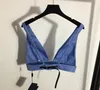 Designer Dames Tweede stuk tanks broeksets met driehoek metaal V nek mouwloze tops Vest Mini Short Set Streetwear Rhinestone Crop Top Tracksuit Prad