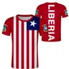 Liberia T Shirt DIY Men Men Kobiet Flaga narodowa i emblemat HARAJUKU HIP HOP T SHIRT LR Republic Liberian T Shirt Tops 220616GX