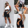 Cyklar för kvinnor Shorts Sport Shorts Mode Hög midja Elastisk Seamless Fitness Legging Push Up Gym Training Tights Short