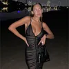 Abiti da ballo lunghi pieghettati a rete sexy Nibber per abbigliamento da donna Tinta unita Abiti da festa in spiaggia Midi Wrap Dress Street Outfit 220611