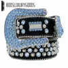 2022 Designer Beltsimon Pass for Men Women Błyszczący diamentowy pasek czarny na czarnym niebieskim białym multicolour9621028