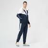 Hommes survêtements ensembles printemps automne 2022 couleur correspondant décontracté hommes sweats à capuche manteau + pantalons de survêtement deux pièces costume taille américaine/euro