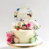 Inne świąteczne zapasy imprezowe, to Bronzing Happy Birthday Cake Topper Butterfly Acrylic Cupcake do Baby Shower Dessert Dekoracja