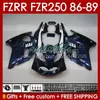 هيكل السيارة لـ Yamaha FZR250R FZRR FZR 250R 250RR FZR 250 86-89 BODY FZR-250 142NO.20 Dark Blue Blk FZR-250R FZR250 R RR 86 87 88 89 FZR250RR 1986 1987 1988 1989 KIT KIT