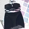 Kvinnors badkläder sexiga damer strand bikini fast färg split mjuk knutna baddräkt kvinnlig låg midja snörning thong kostym baddräkter 24bdwomen's