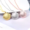 Pendant Necklaces Fashion Seashell Clam Beach Mermaid Po Locket Necklace Gold Rose Chain Long Neckace For Women JewelryPendant
