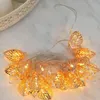 Saiten Urlaub Beleuchtung LED Rose Gold Blatt Fee Lichterketten Wasserdicht Kreative Kupfer Girlande Lampe Festival Dekoration.LED