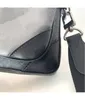 2023 5A 품질 정품 가죽 디자이너 가방 3pcs 분리형 트리오 블랙 메신저 가방 남자 Crossbody 3 1 세트 여성 회색 어깨 가방 핸드백 지갑 지갑