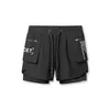 Men's Shorts Pantalones Cortos Deportivos De Dos Piezas Para Correr Doble Capa Tejido Falso Transpirable Al Aire Libre FitMen's