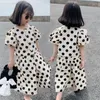 Summer Girls' Clothing Sets Fashion Single-breasted Polka Dot Shirt Top+Culottes Baby Kids Clothes Suit Children 220326